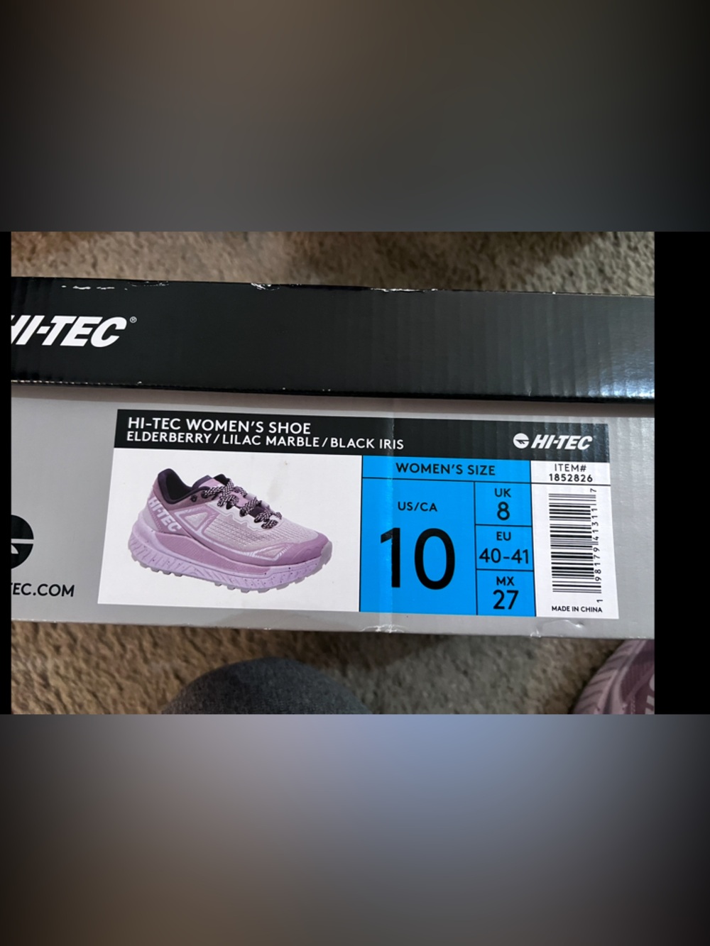 Hi-Tec Women's Elderberry Lilac Marble Running Shoes with Black Iris Accents